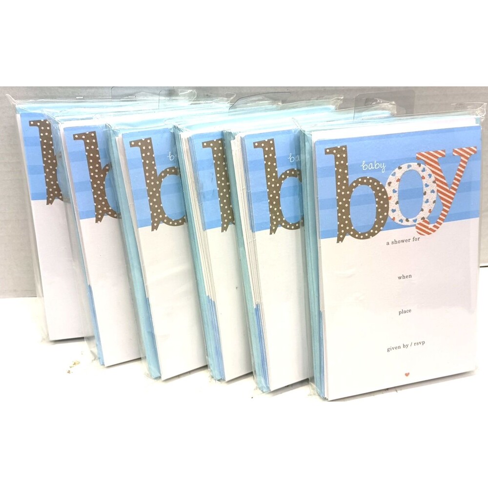 Lot Of 6 - American Greetings Baby BOY Shower Party Gift Invitations Qty. 120